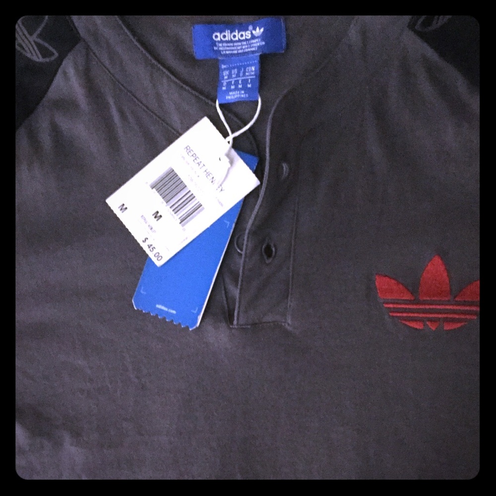 Adidas Henley tee shirt. Brand new with tags